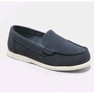Cat & Jack Toddler Boys' Zayd Slip-On Loafers Boat Shoes Navy Blue Size 11